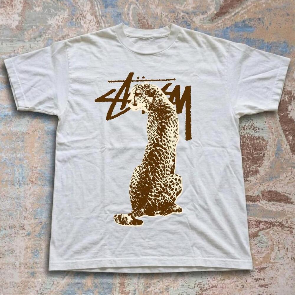 Stussy White Cheetah Tee